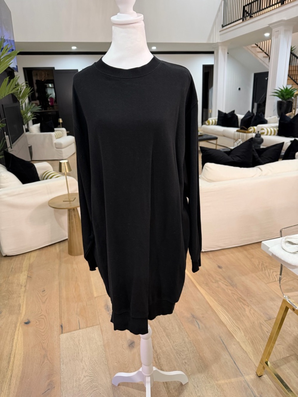H&M Black Long Sleeve Sweatshirt Dress
